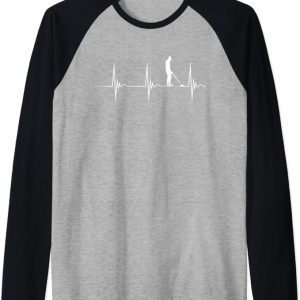 Metal Detecting Heartbeat Baseball Tee Image